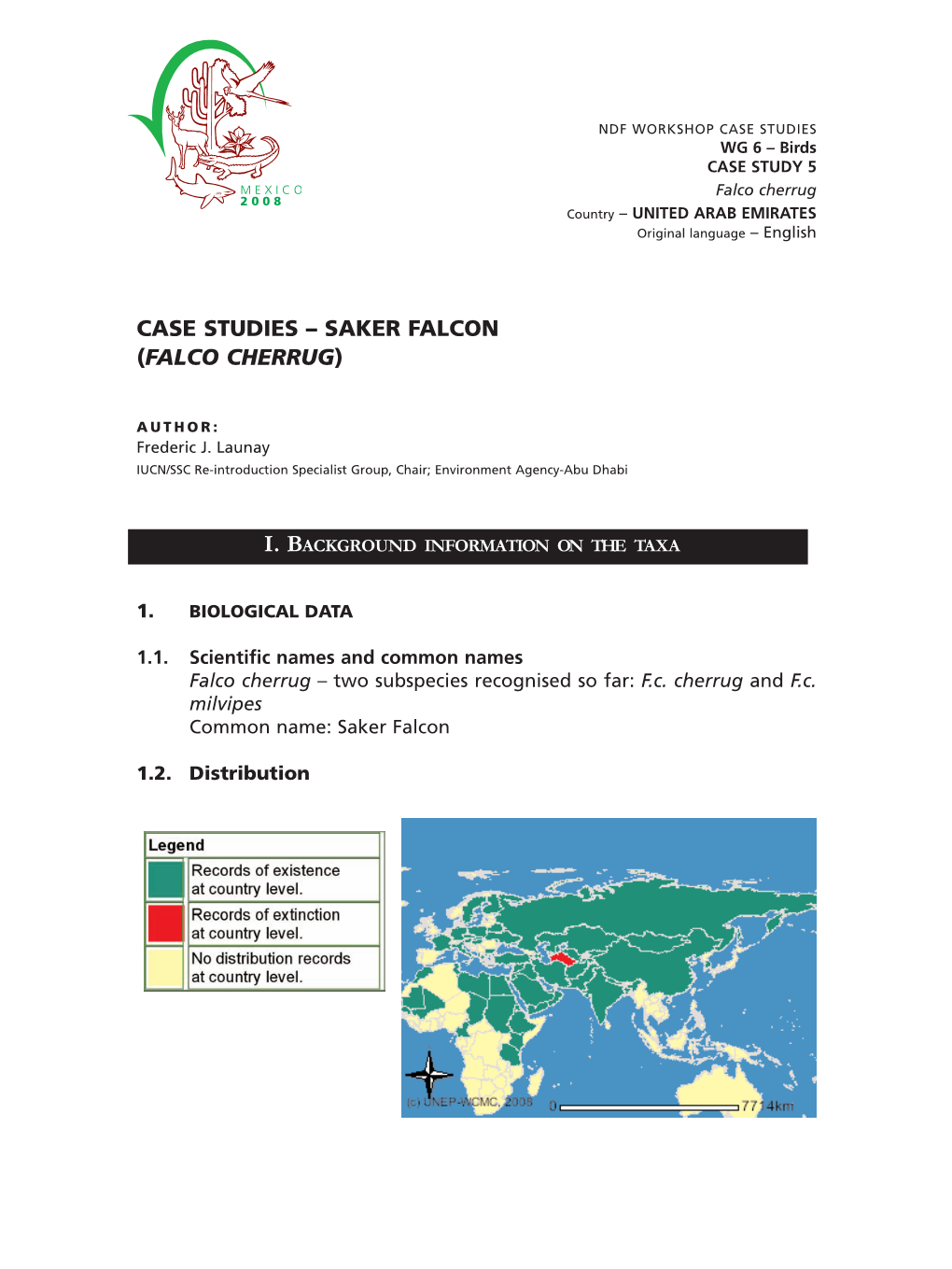 Case Studies – Saker Falcon (Falco Cherrug)