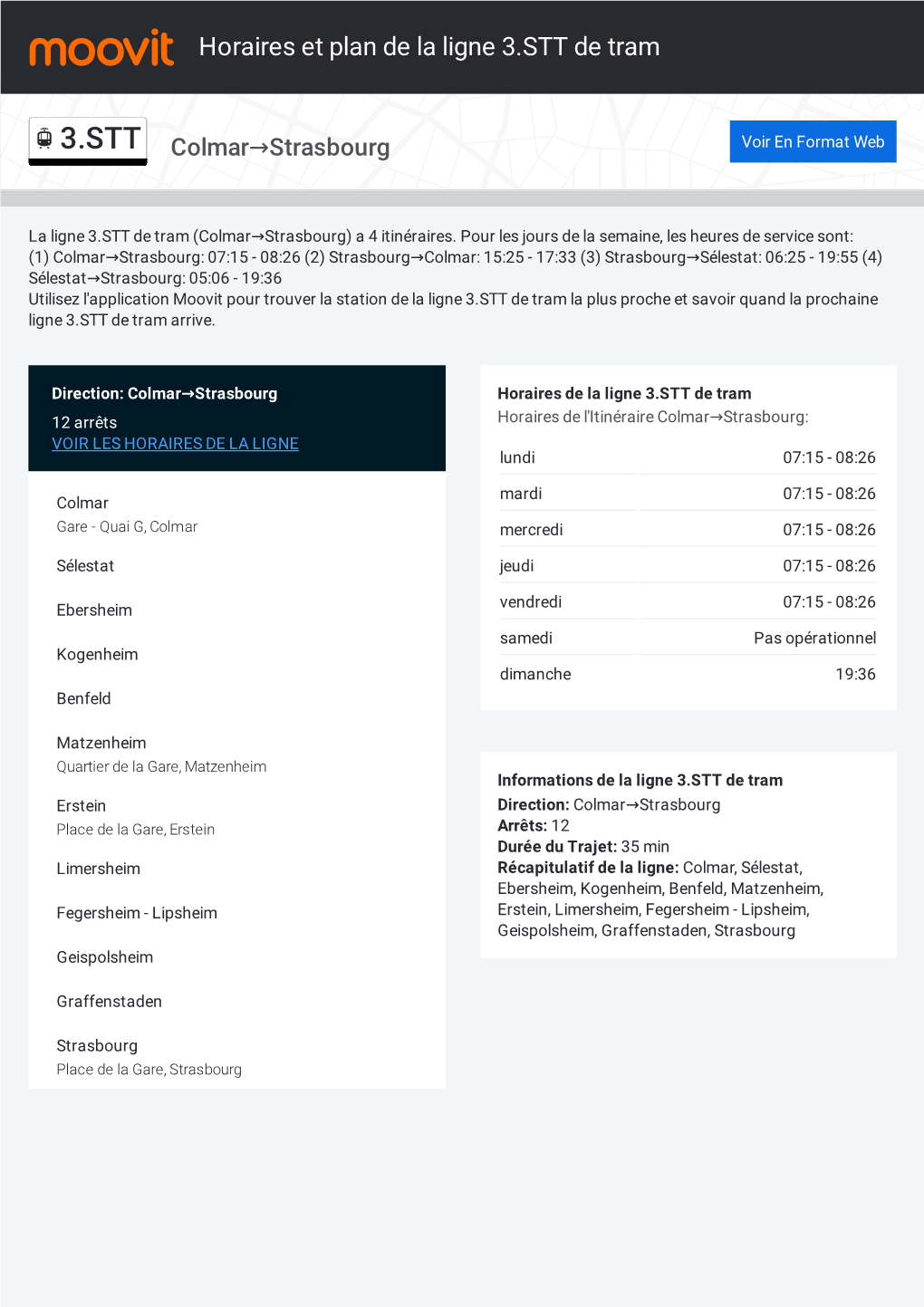 Horaires Et Trajet De La Ligne 3.STT De Tram Sur Une Carte