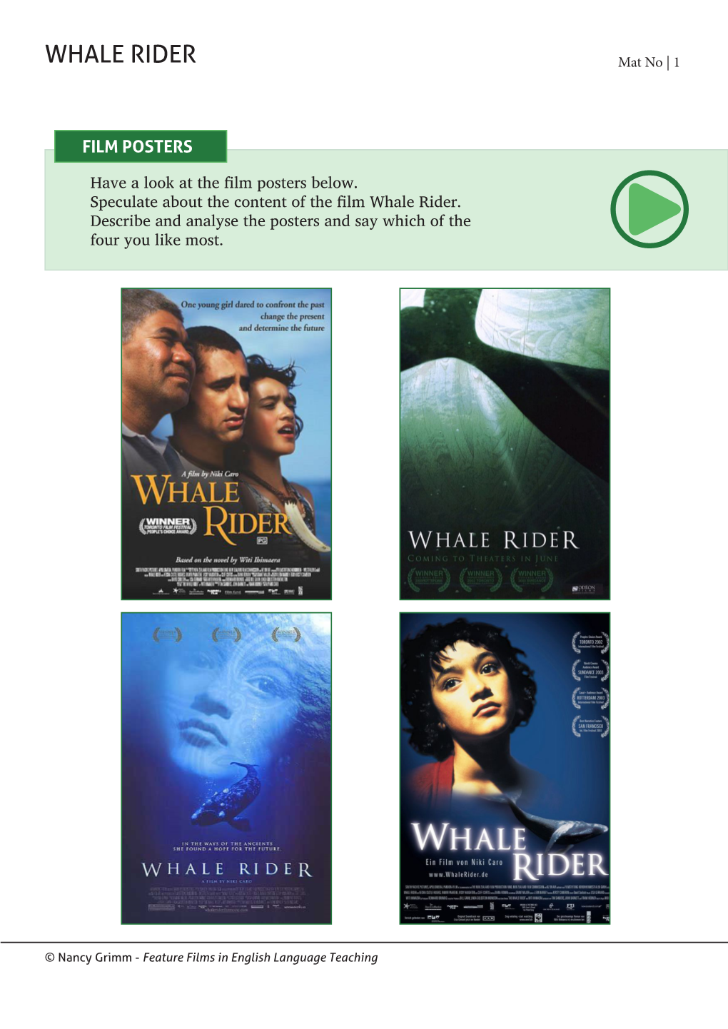 Whale Rider Mat No | 1