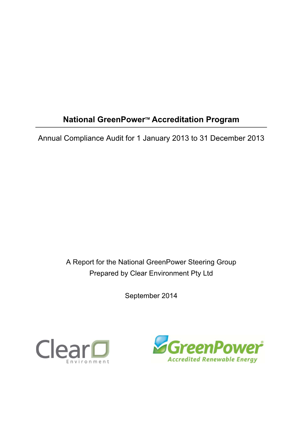 National Greenpowertm Accreditation Program