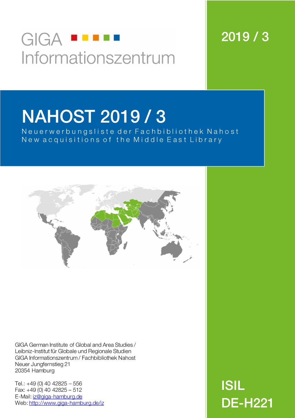 NAHOST 2019 / 3 Neuerwerbungsliste Der