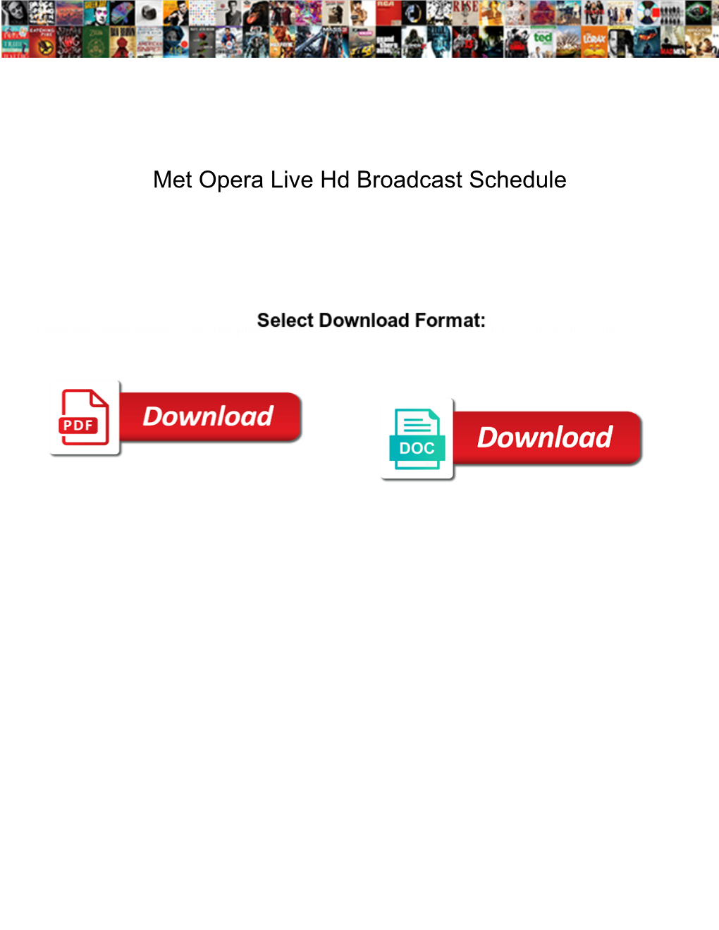 Met Opera Live Hd Broadcast Schedule