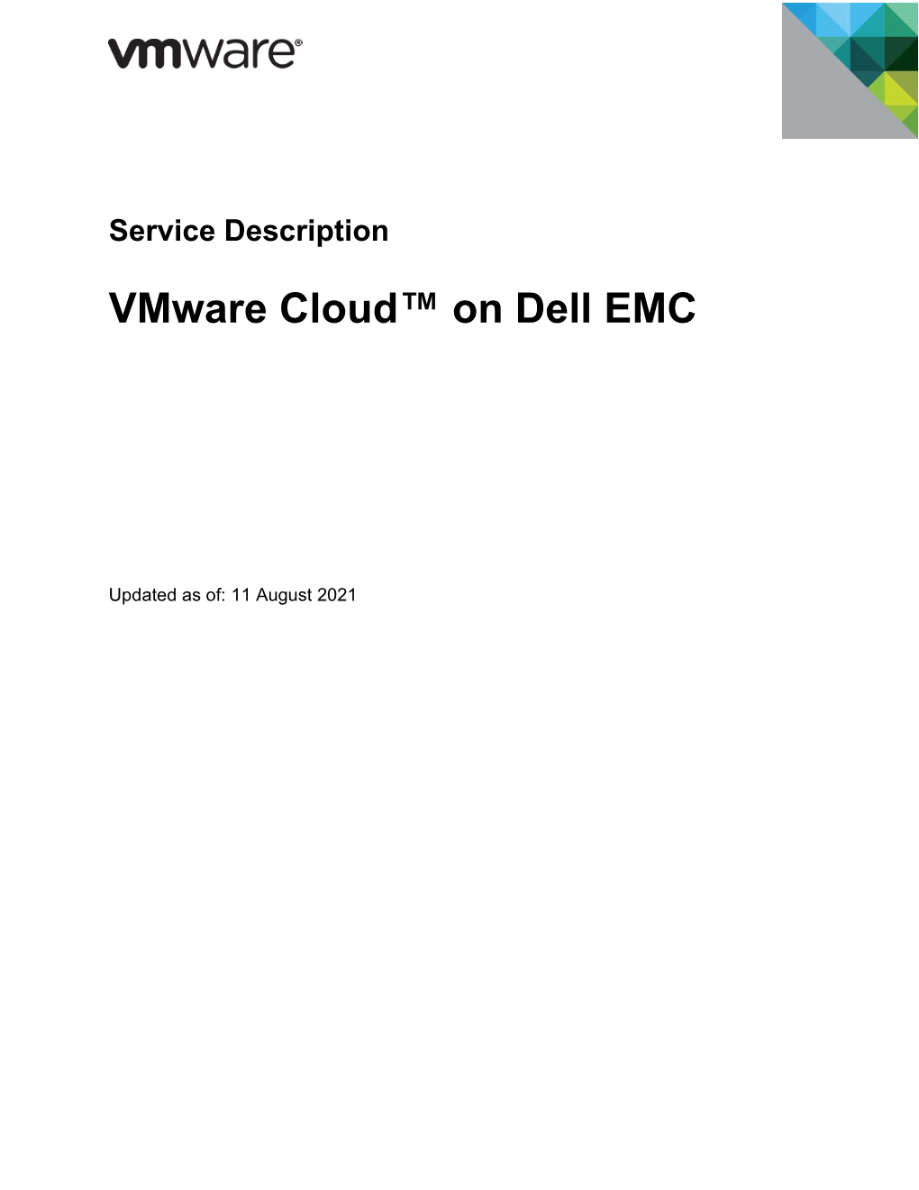 Service Description Vmware Cloud™ on Dell EMC