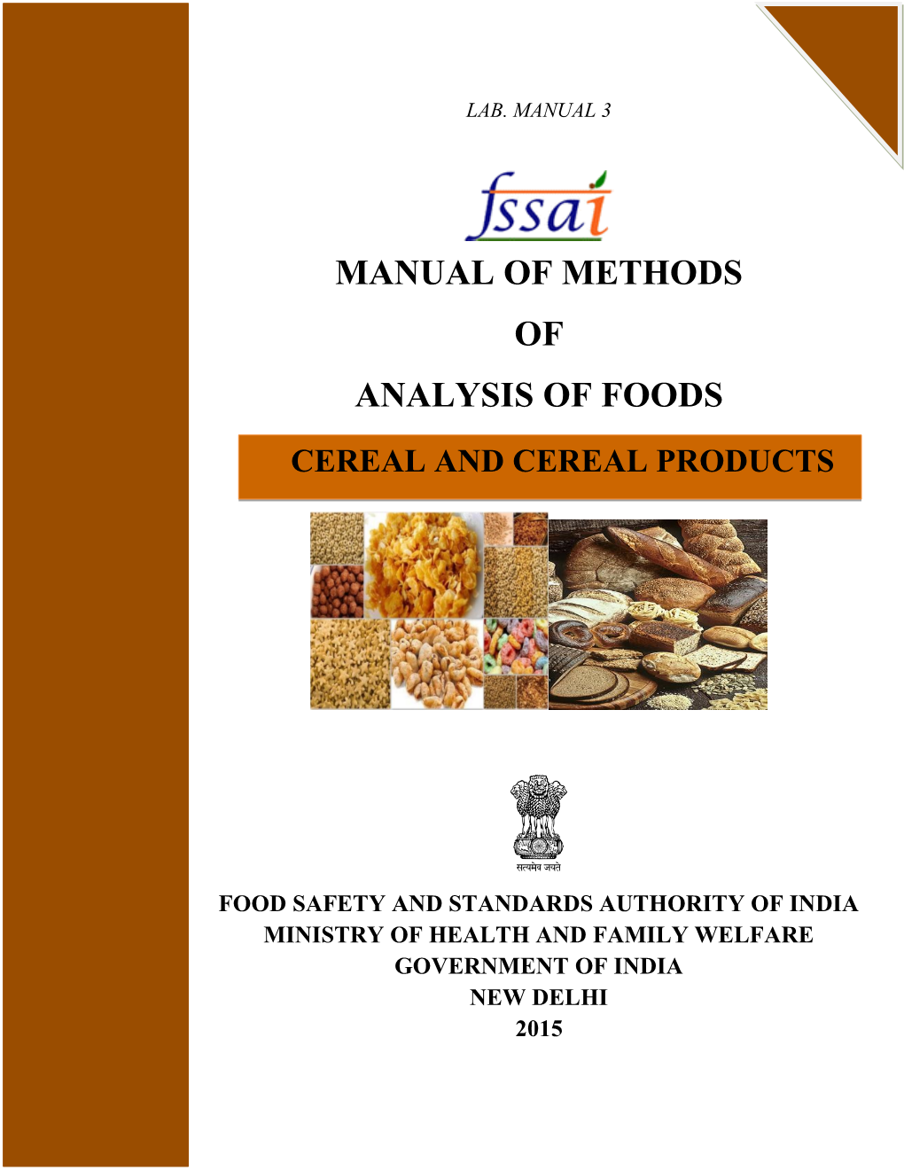 7. Manual on Testing of Cereal and Cereal Products
