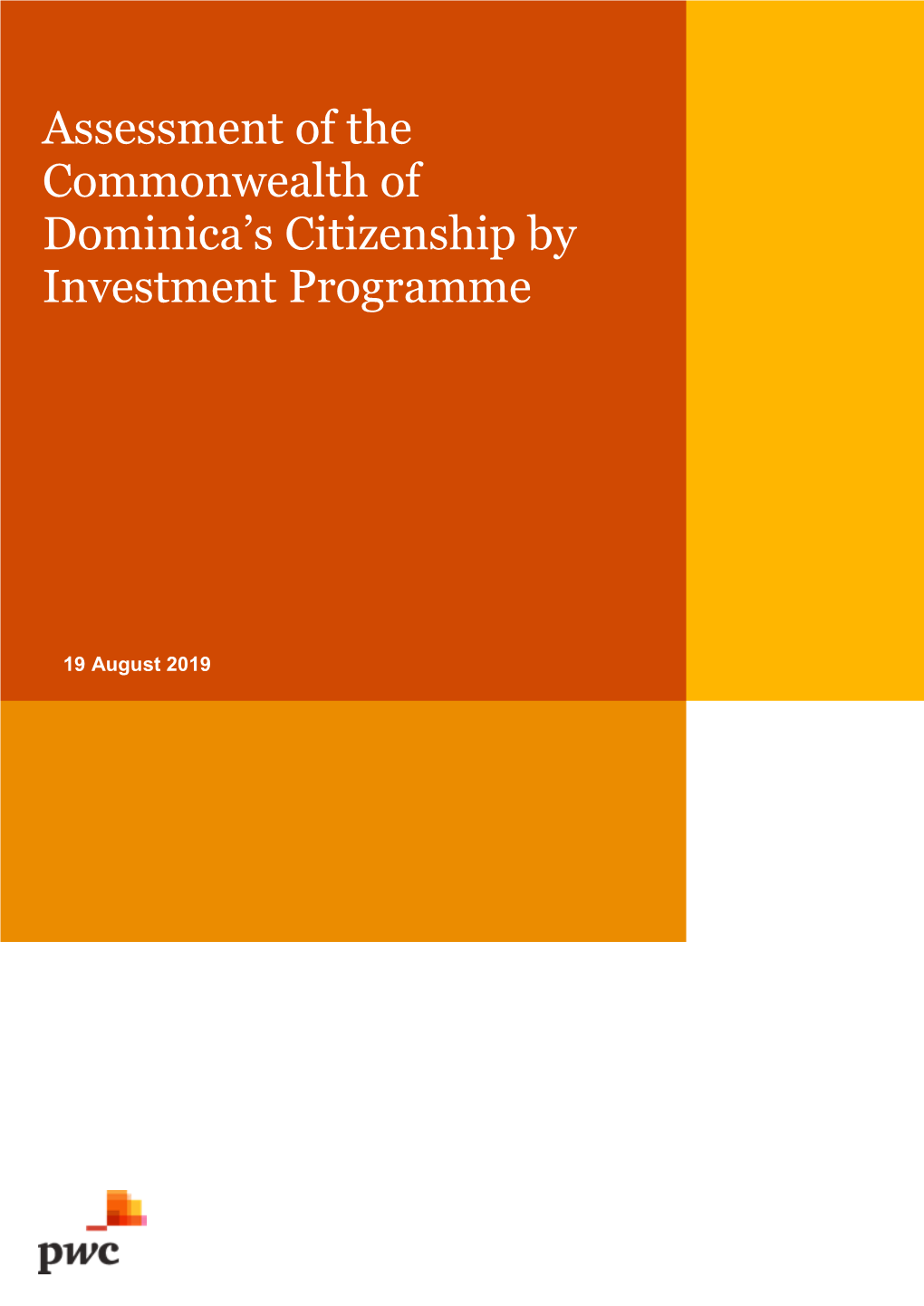 Assessment of the Commonwealth of Dominica's Citizenship By