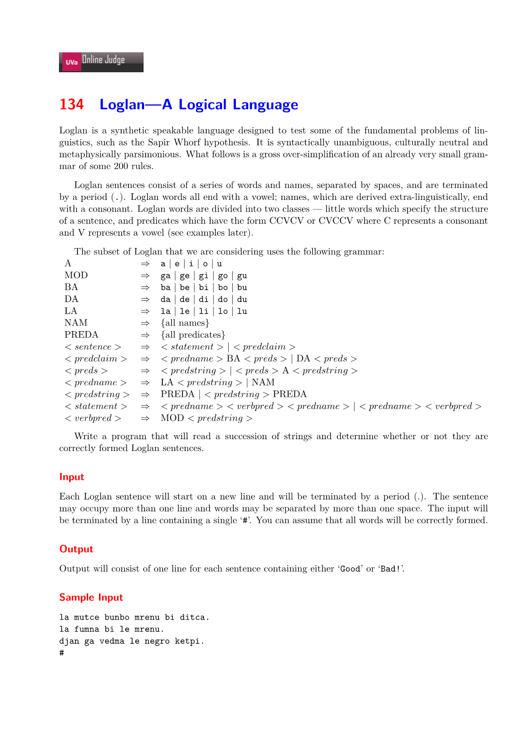 134 Loglan—A Logical Language