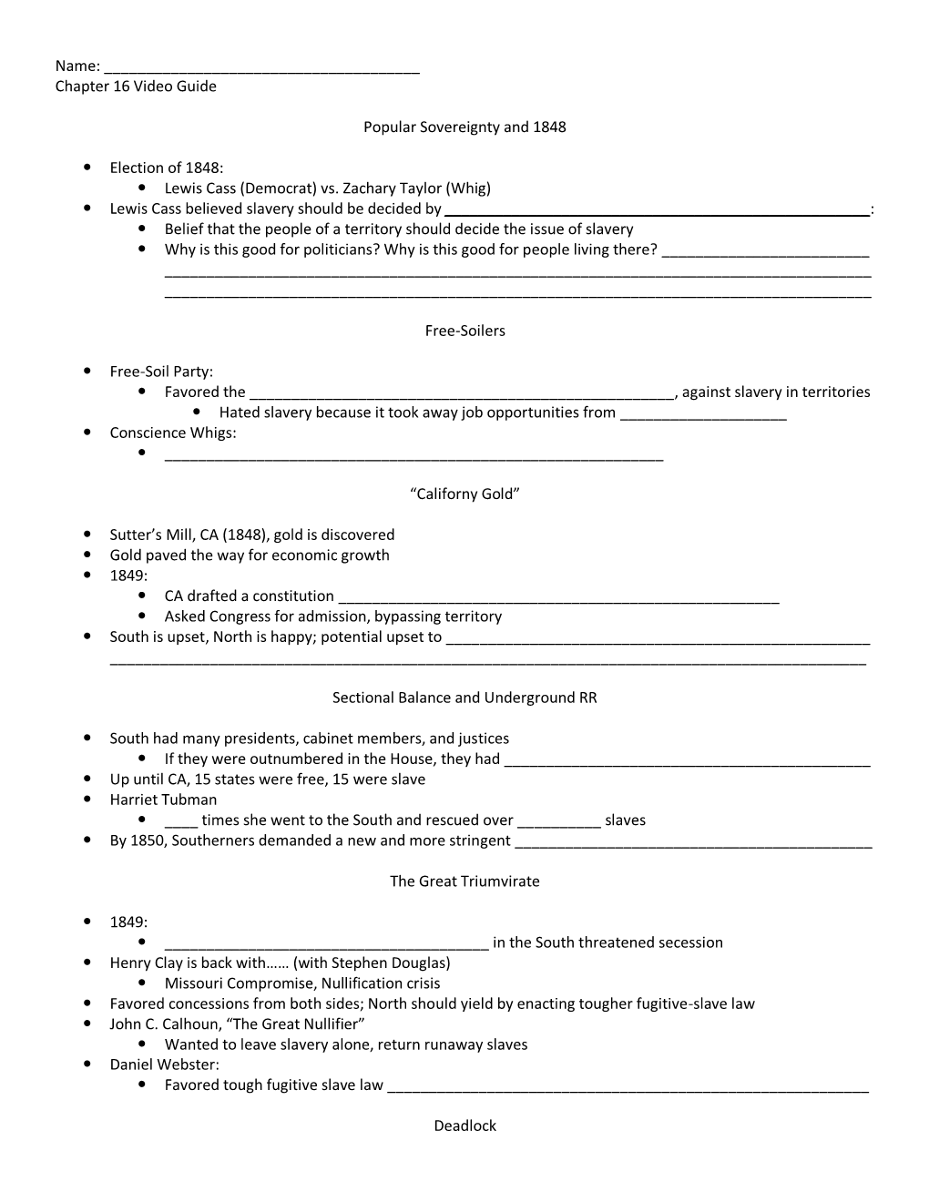 Chapter 16 Video Guide Popular Sovereignty