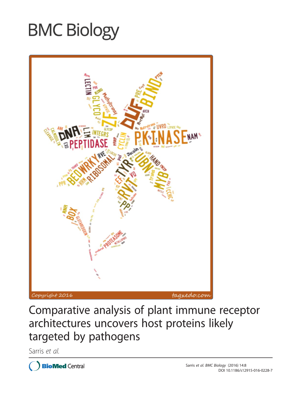 Comparative Analysis of Plant Immune Receptor Architectures Uncovers Host Proteins Likely Targeted by Pathogens Sarris Et Al