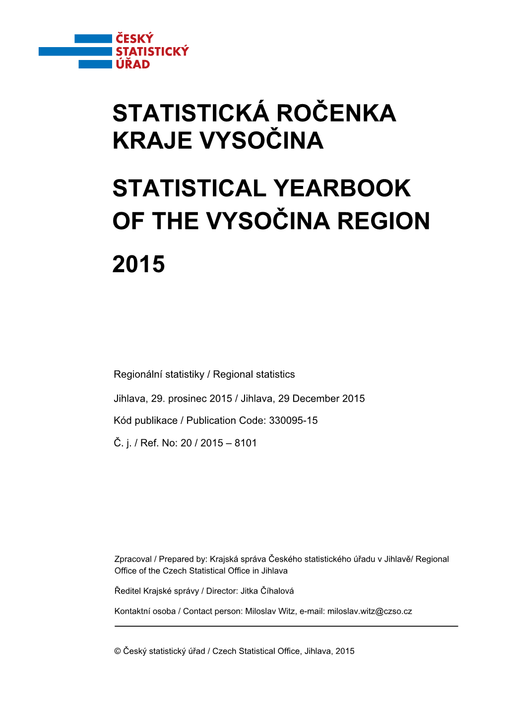 Statistická Ročenka Kraje Vysočina Statistical