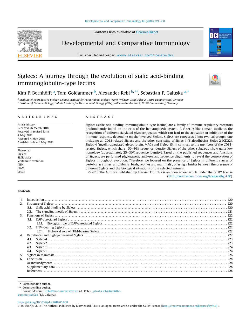 Siglecs: a Journey Through the Evolution of Sialic Acid-Binding Immunoglobulin-Type Lectins