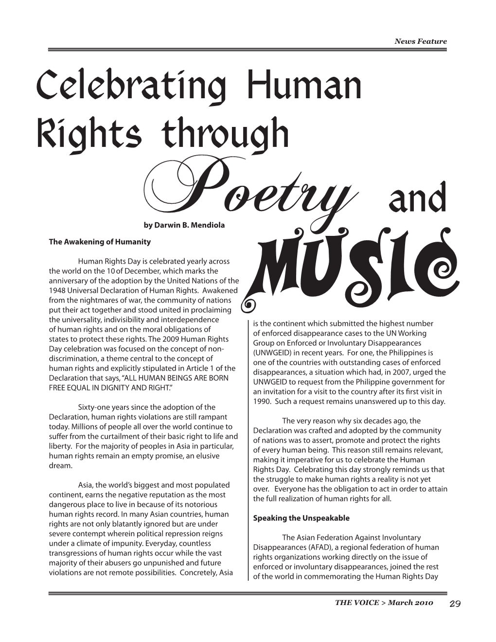 Celebrating Human Rights Through and Poetryby Darwin B