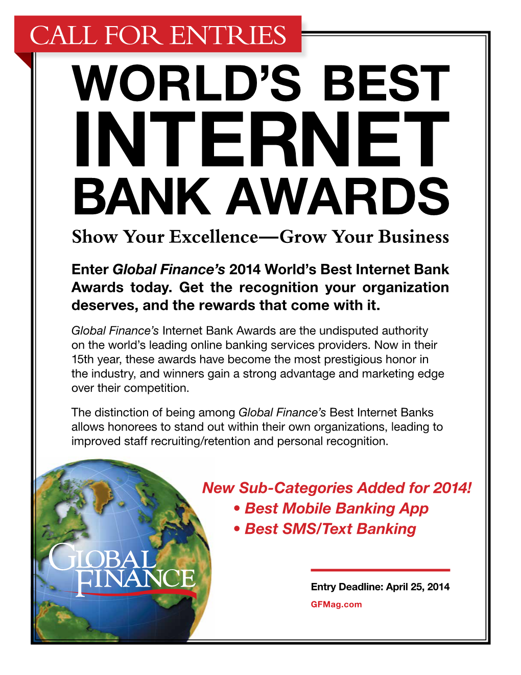 BANK AWARDS Show Your Excellence—Grow Your Business