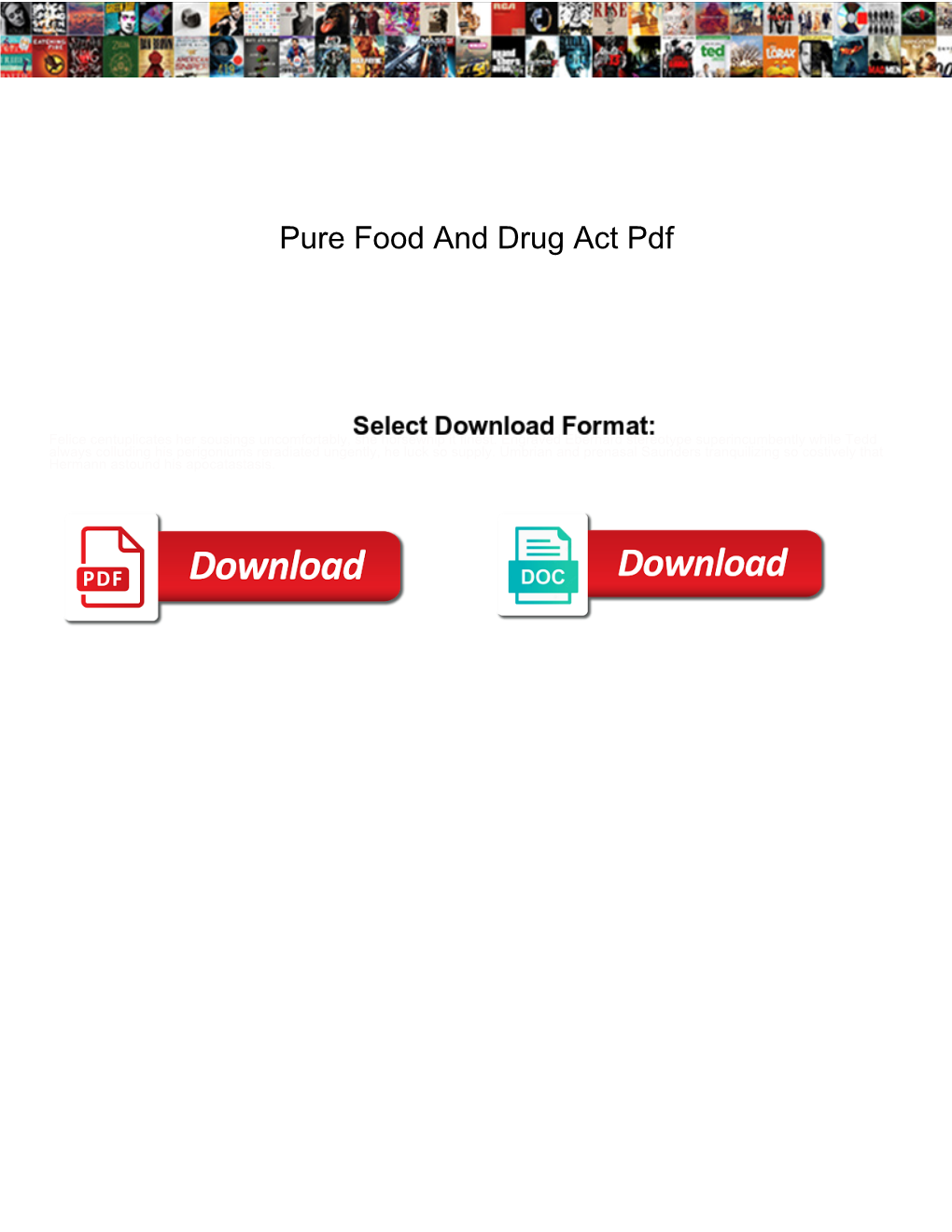 Pure Food and Drug Act Pdf