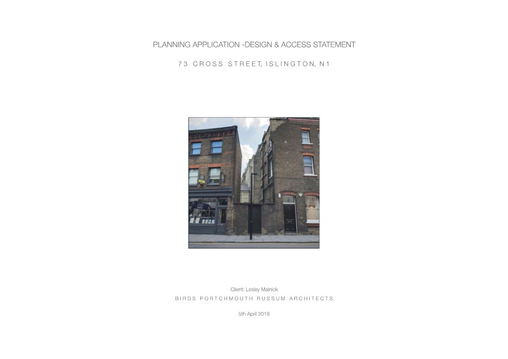 Planning Application -Design & Access Statement