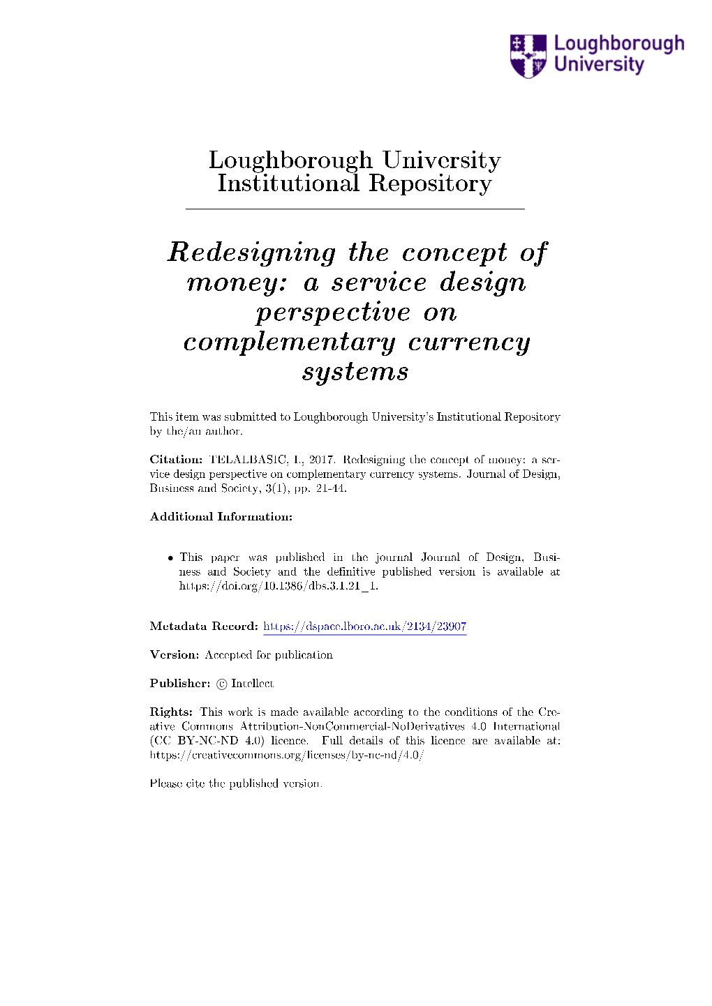 A Service Design Perspective on Complementary Currency Systems