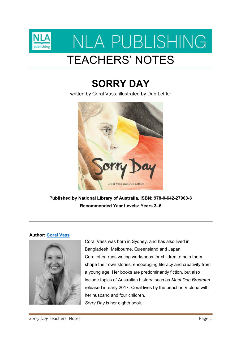 Sorry Day Teachers' Notes