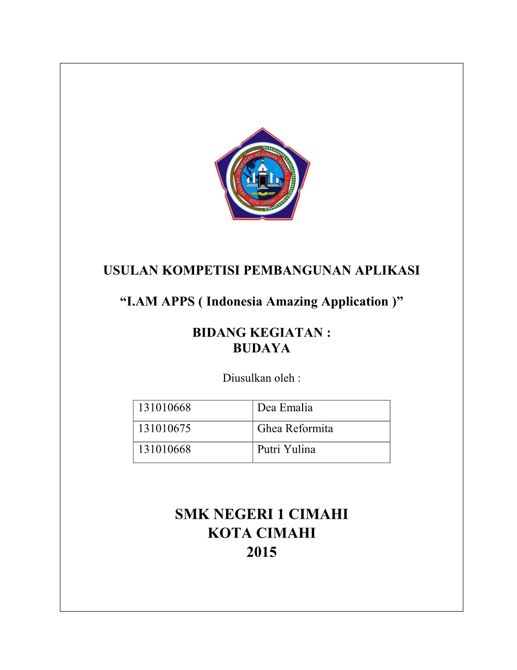 Smk Negeri 1 Cimahi Kota Cimahi 2015