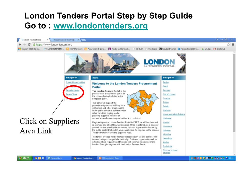 London Tenders Portal Step by Step Guide Go to