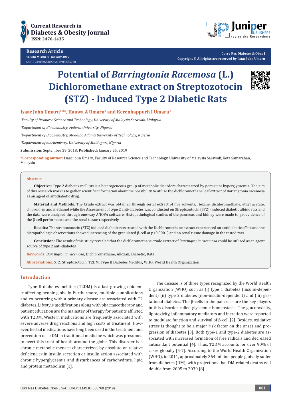 (STZ) - Induced Type 2 Diabetic Rats