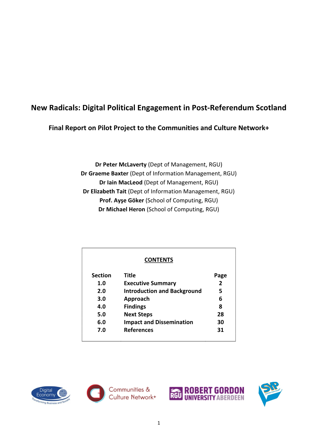 New Radicals: Digital Political Engagement in Post-Referendum Scotland