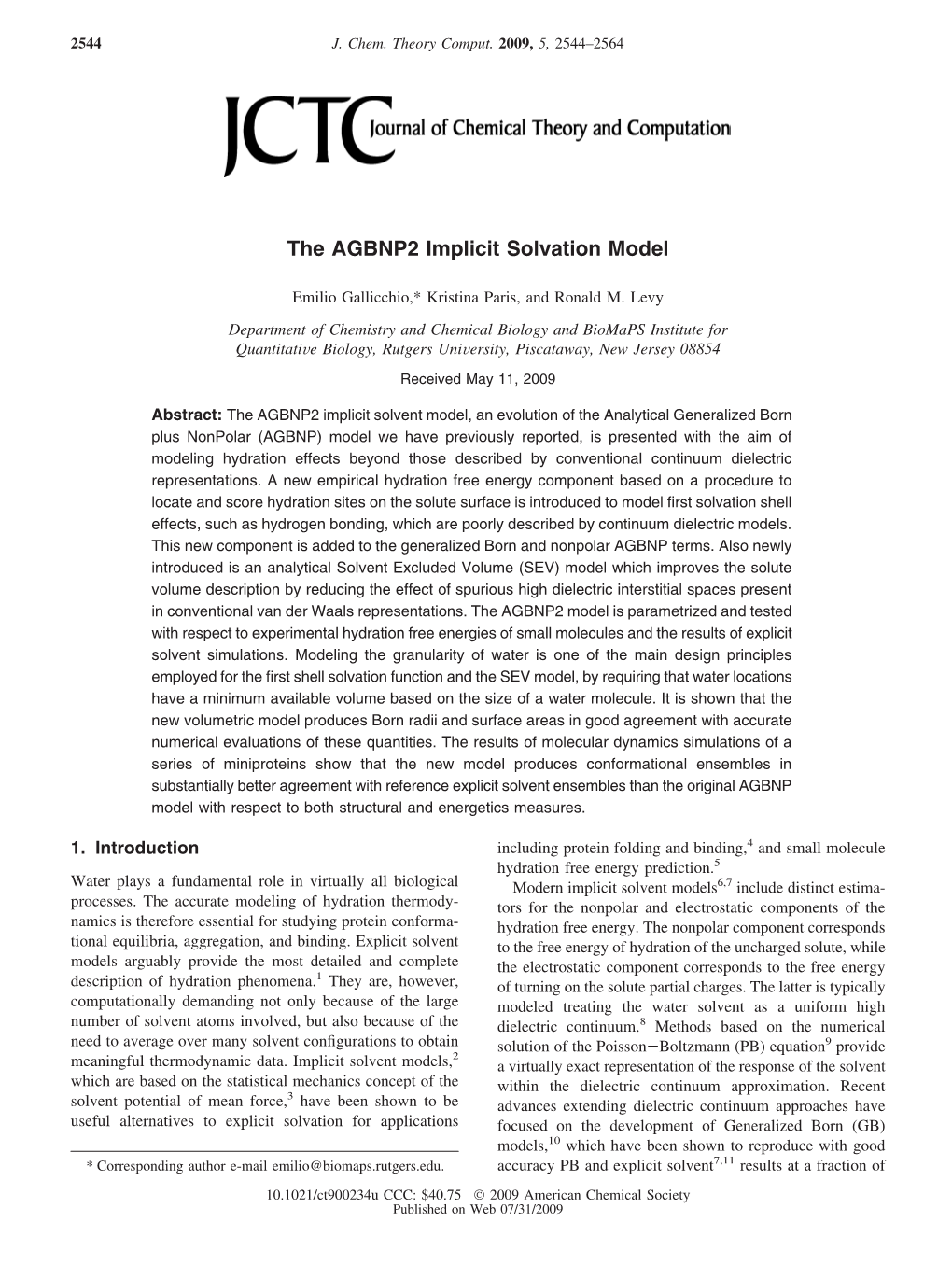 The AGBNP2 Implicit Solvation Model