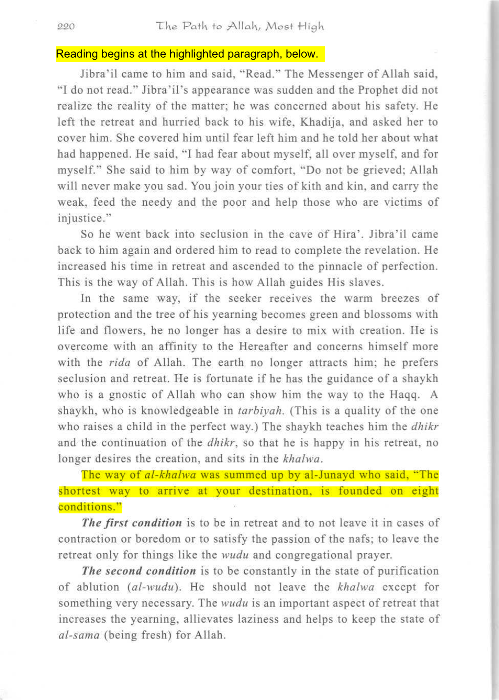 Jibra'il's Appearance Was Sudden and the Prophet Did Not Realize the Reality of the Matter; He Was Concerned About His Safety