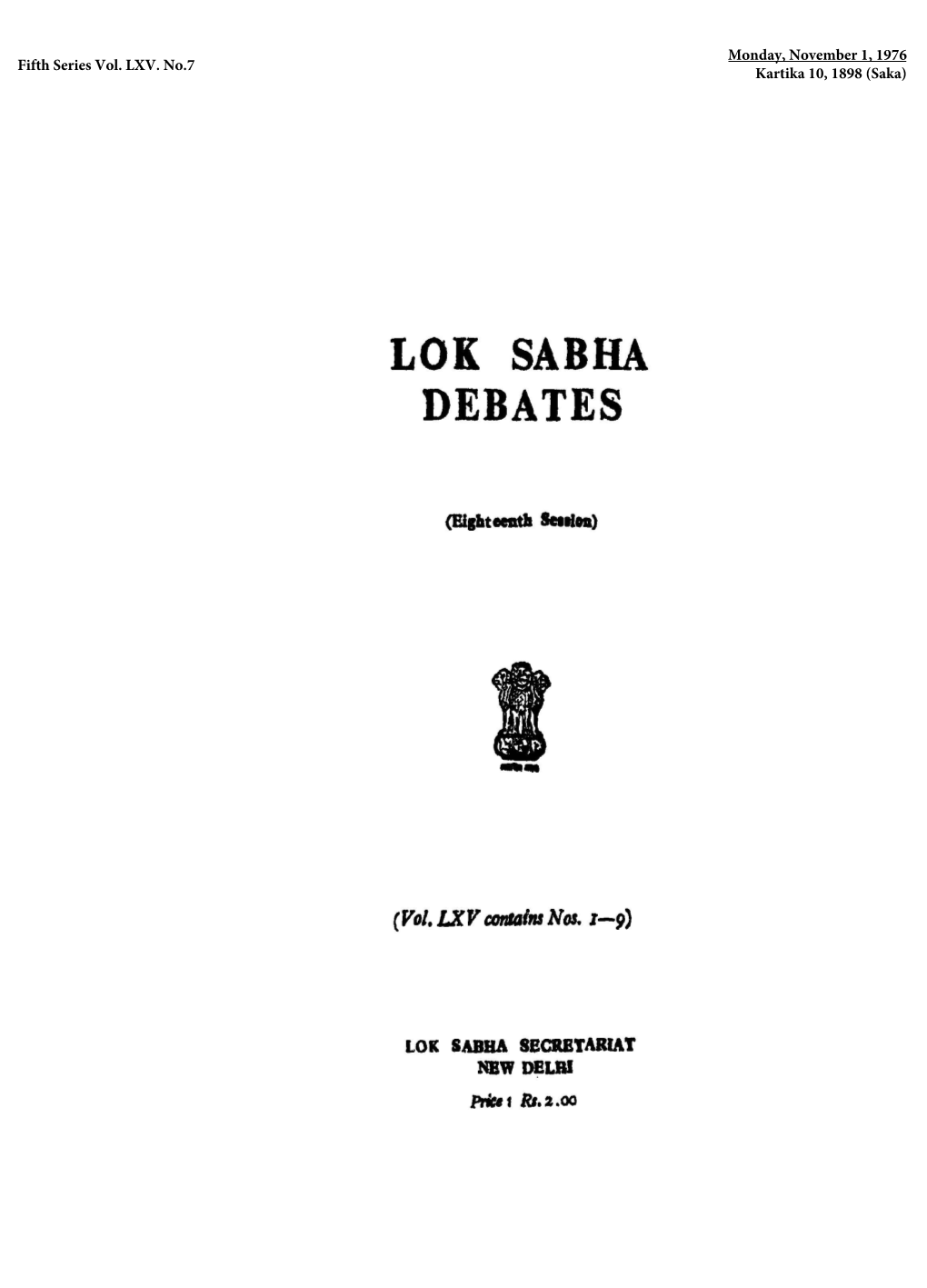 Lok Sabha Debates