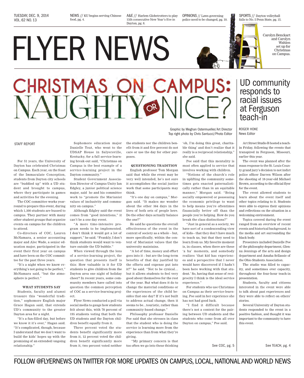 Flyer News, Vol. 62, No. 13