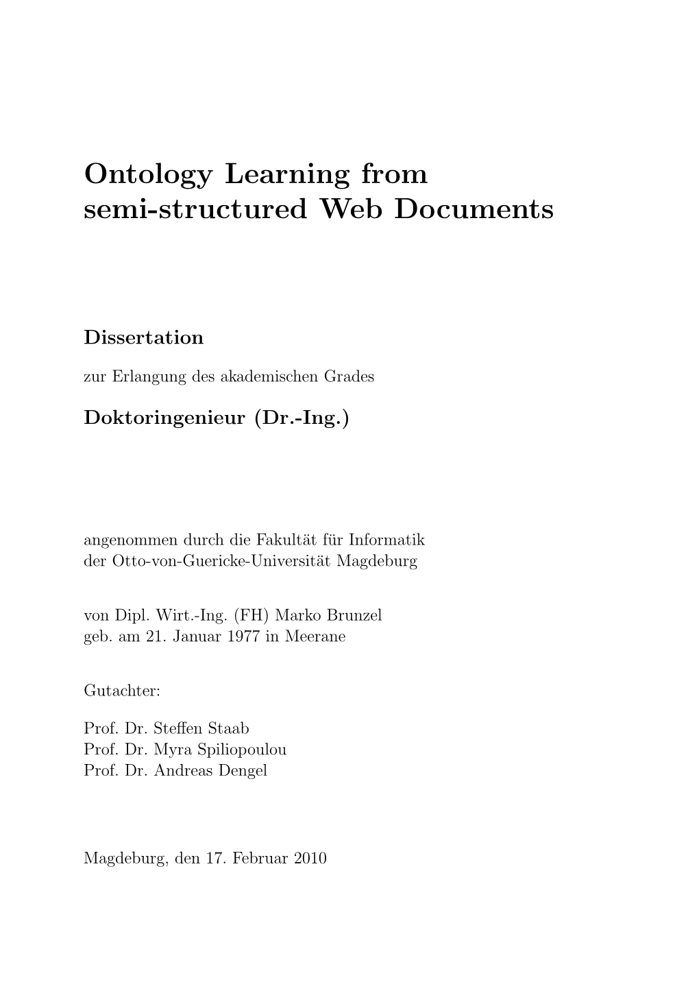 Ontology Learning from Semi-Structured Web Documents