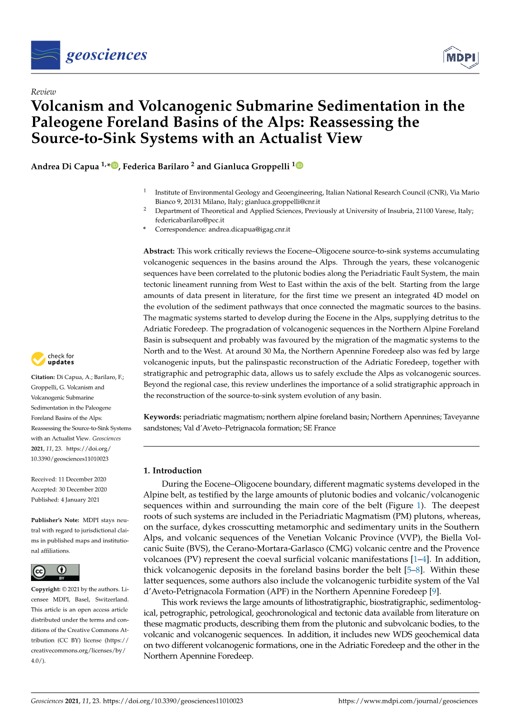 Volcanism and Volcanogenic Submarine Sedimentation in the Paleogene Foreland Basins of the Alps: Reassessing the Source-To-Sink Systems with an Actualist View