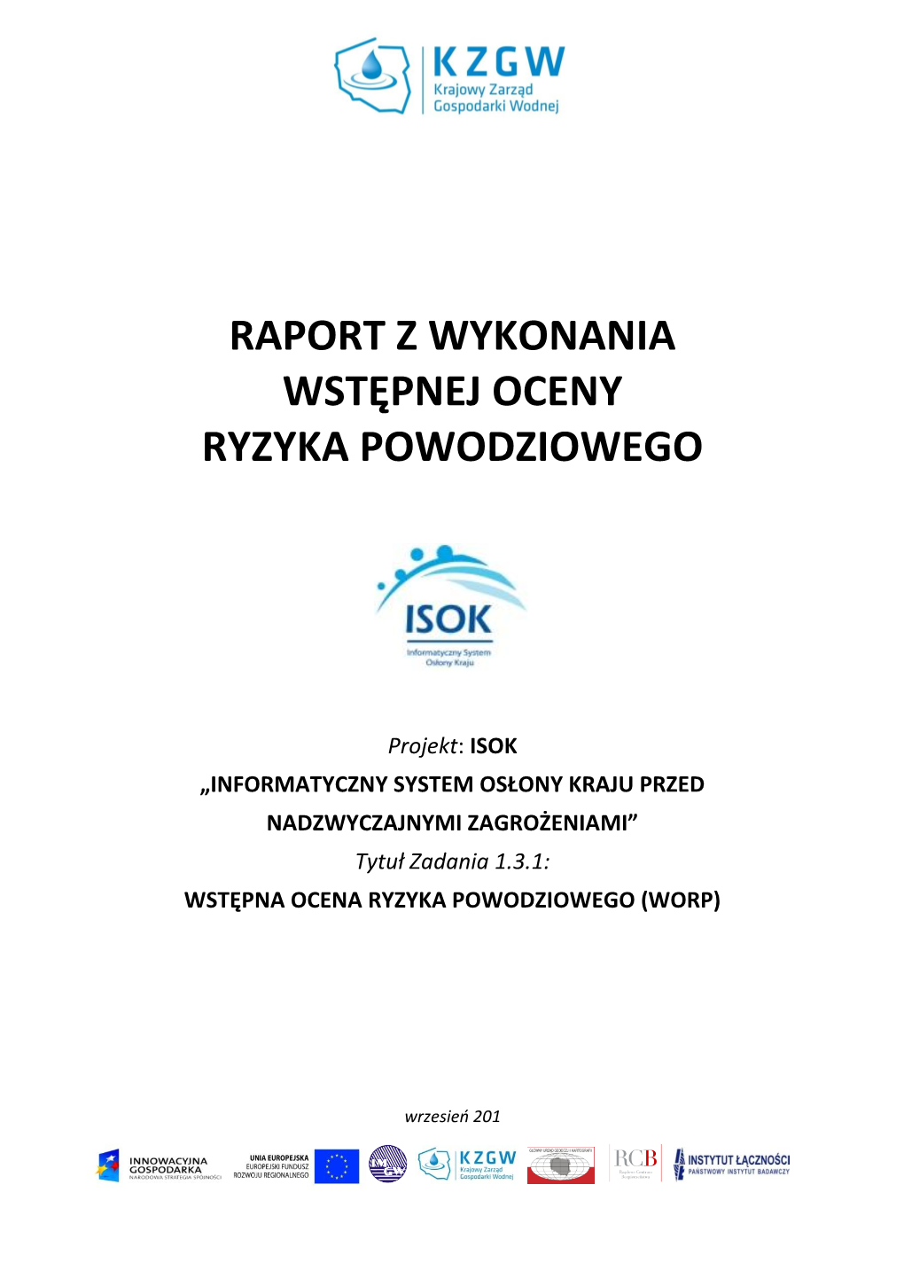 Raport Z Wykonania Wstępnej Oceny Ryzyka Powodziowego