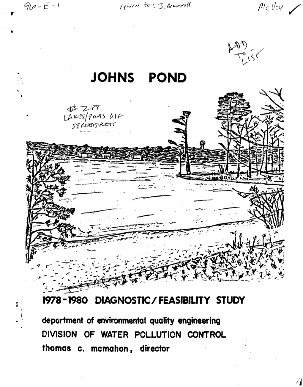 Johns Pond 1978-1980 Diagnostic Feasibility Study