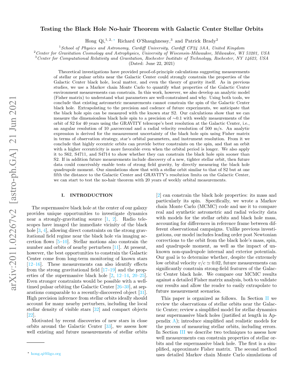 Arxiv:2011.02267V2 [Astro-Ph.GA] 21 Jun 2021 Arations Comparable to a Recently-Discovered Object [31]