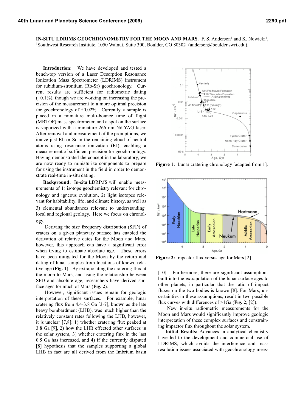 In-Situ Ldrims Geochronometry for the Moon and Mars