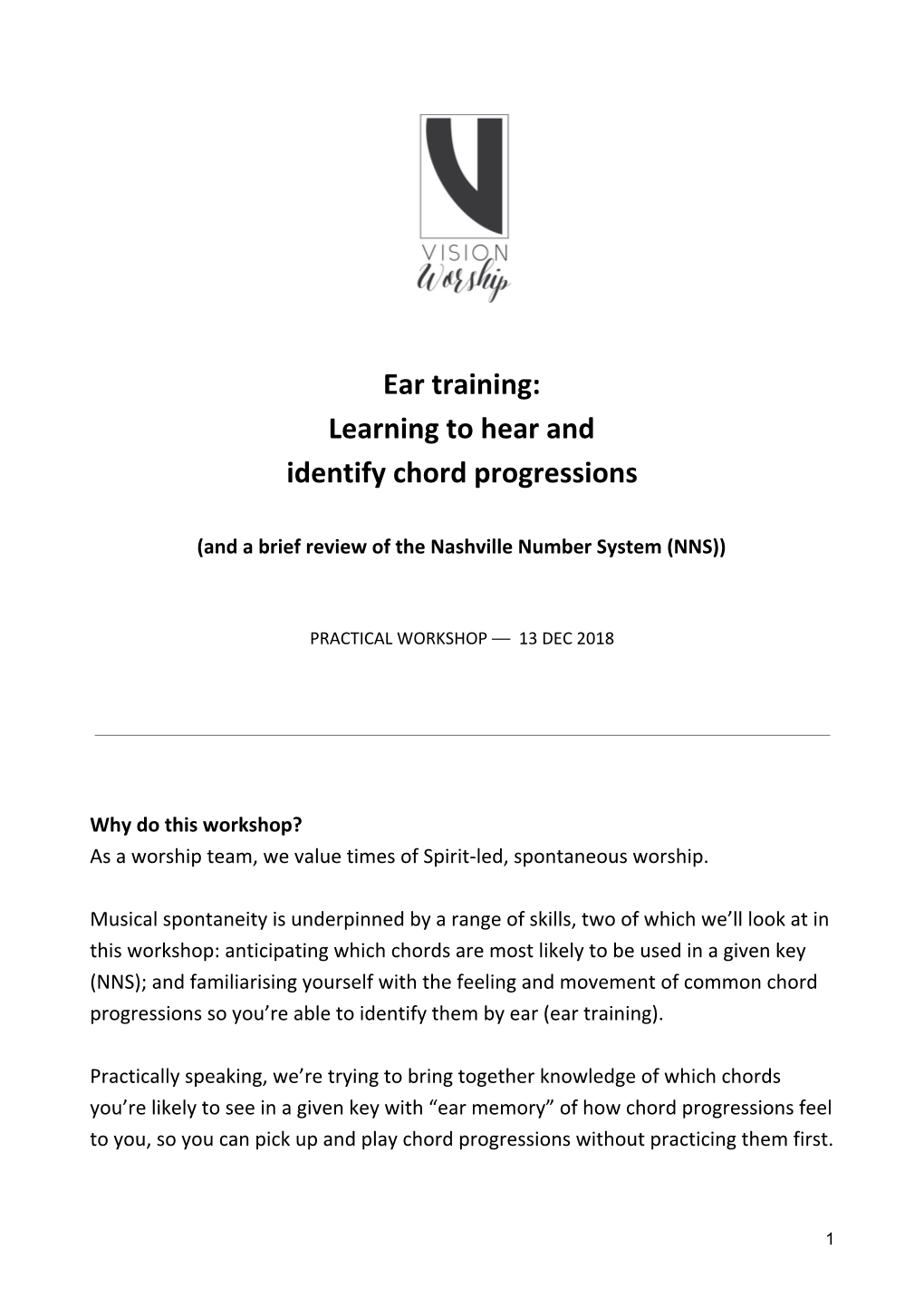 Ear Training: Learning to Hear and Identify Chord Progressions