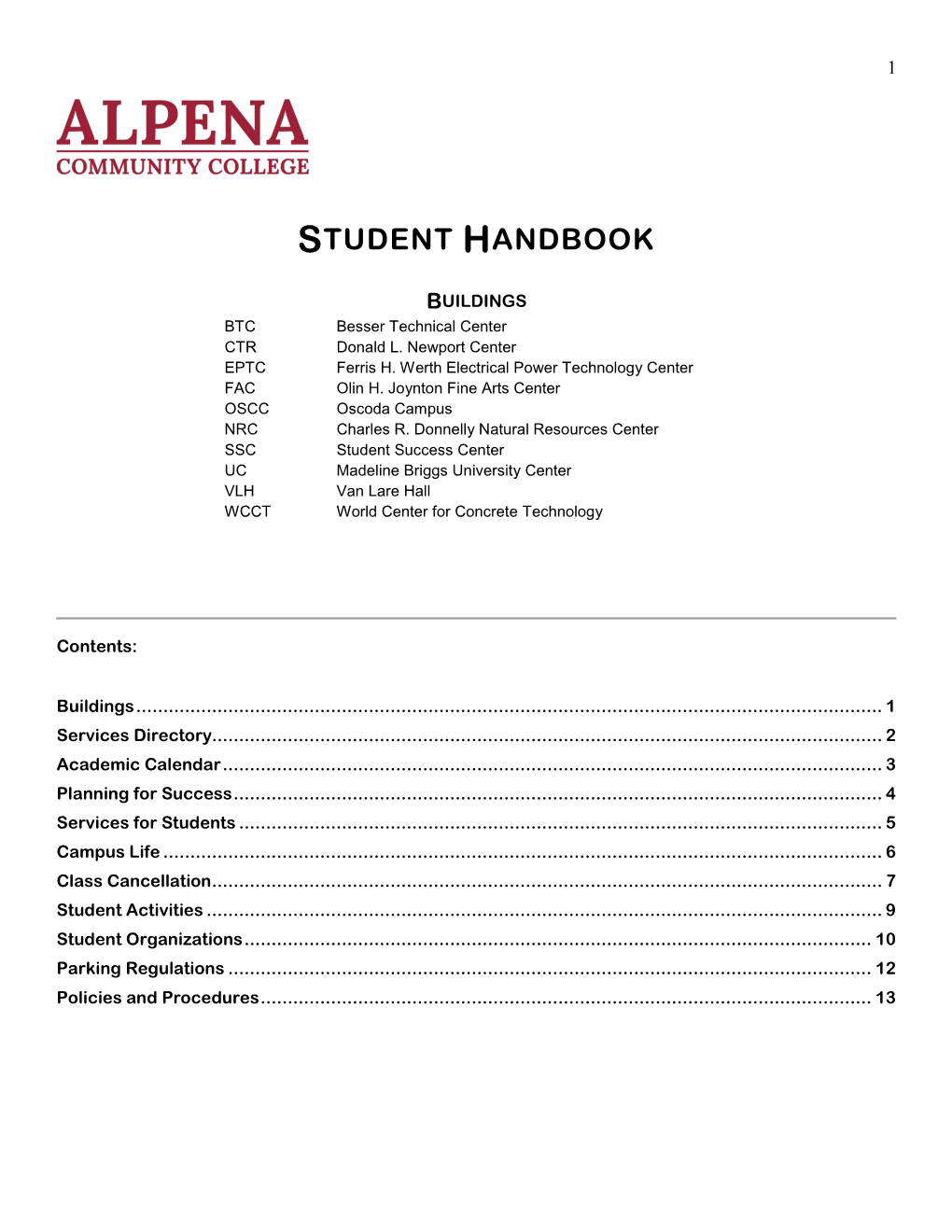 Student Handbook 2020-2021