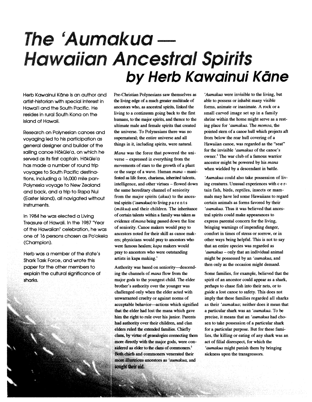 The 'Aumakua Hawaiian Ancestral Spirits by Herb Kawainui Kane
