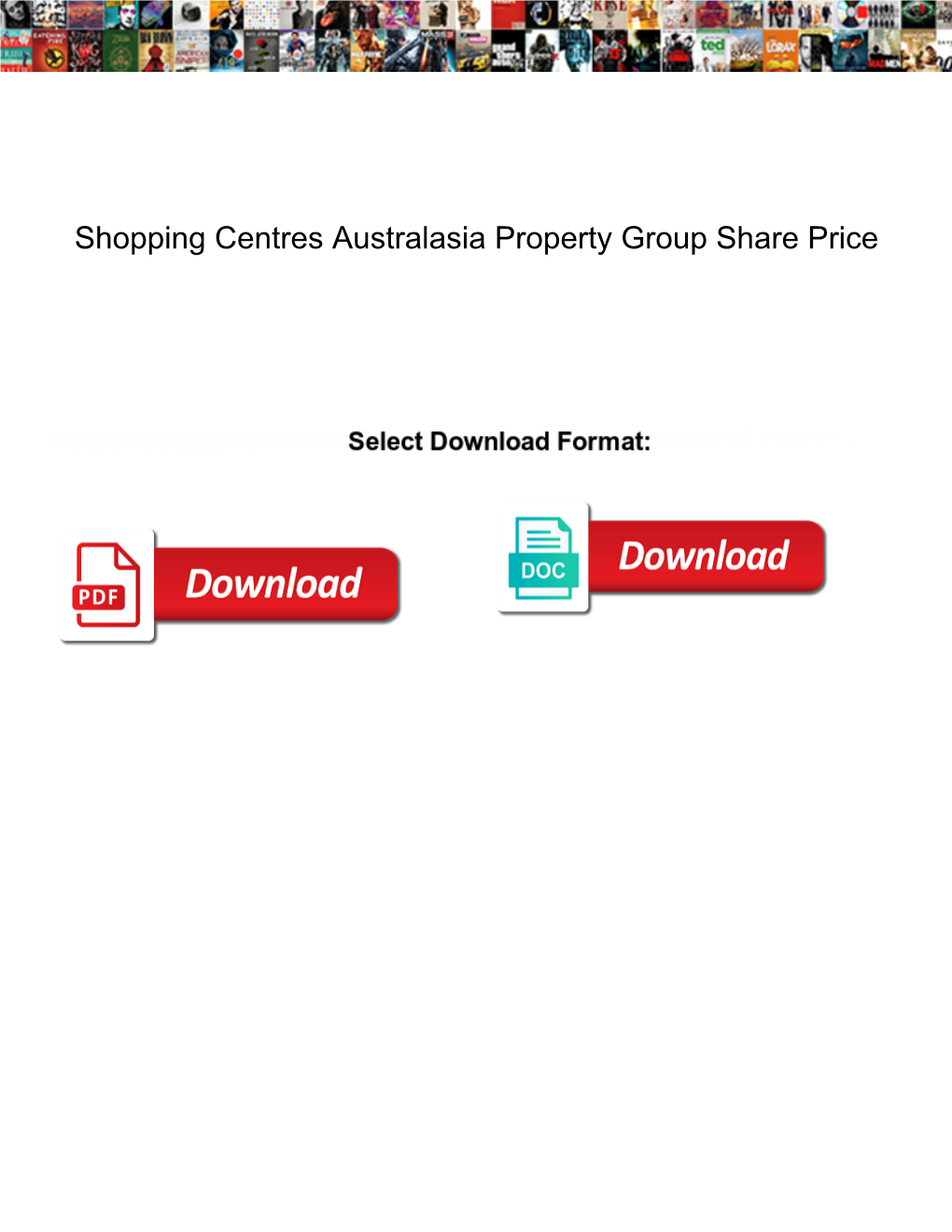 Shopping Centres Australasia Property Group Share Price