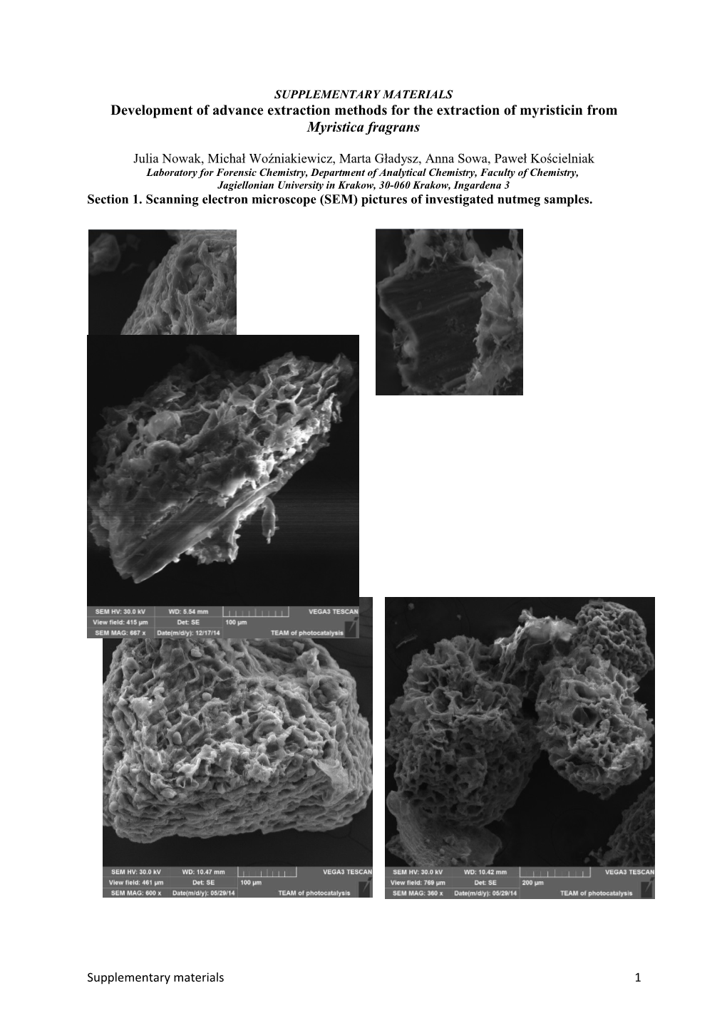 Development of Advance Extraction Methods for the Extraction of Myristicin from Myristica