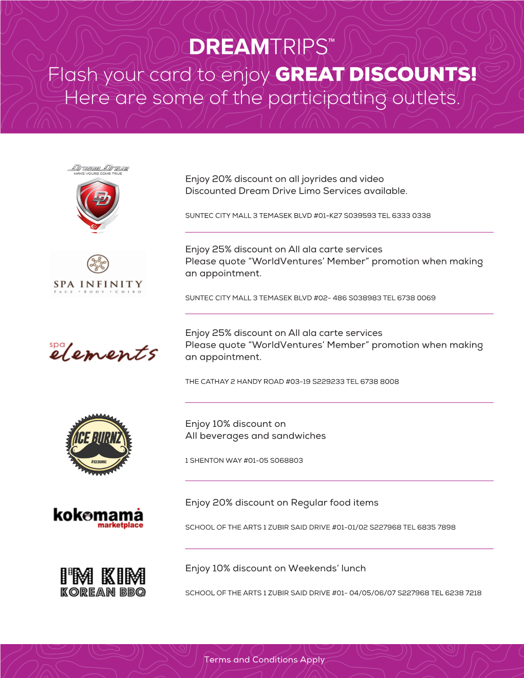 Flash Your Card to Enjoy GREAT DISCOUNTS! Here Are Some of the Participating Outlets