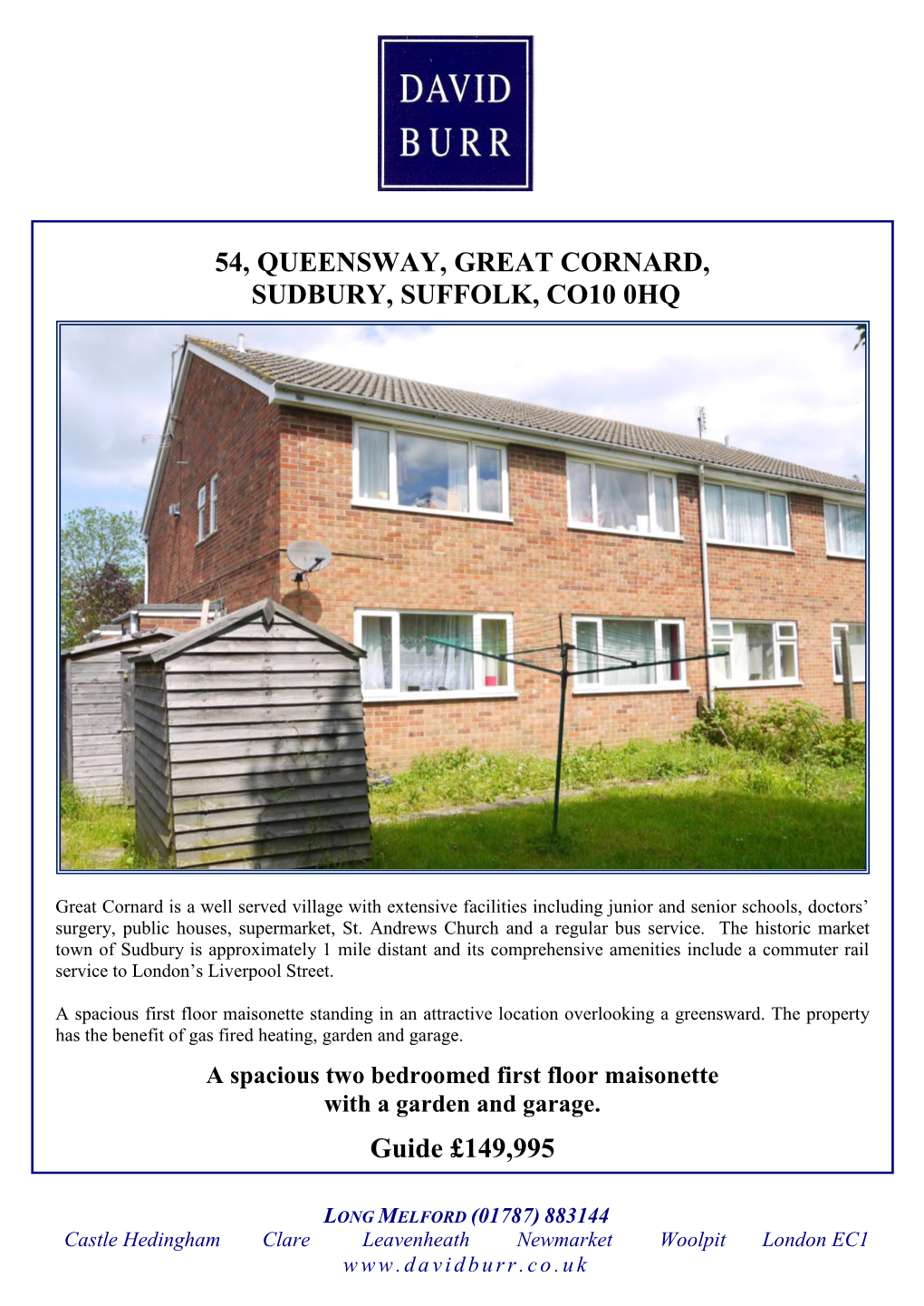 54, Queensway, Great Cornard, Sudbury, Suffolk, Co10 0Hq