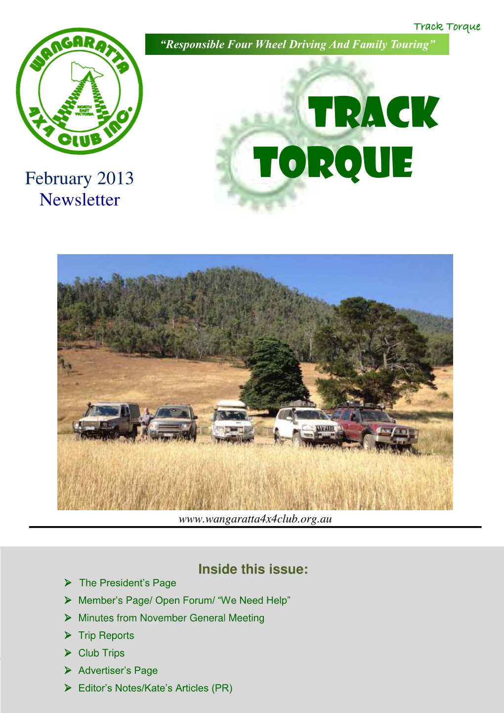 Track Torque “Responsible Four Wheel Driving and Family Touring”