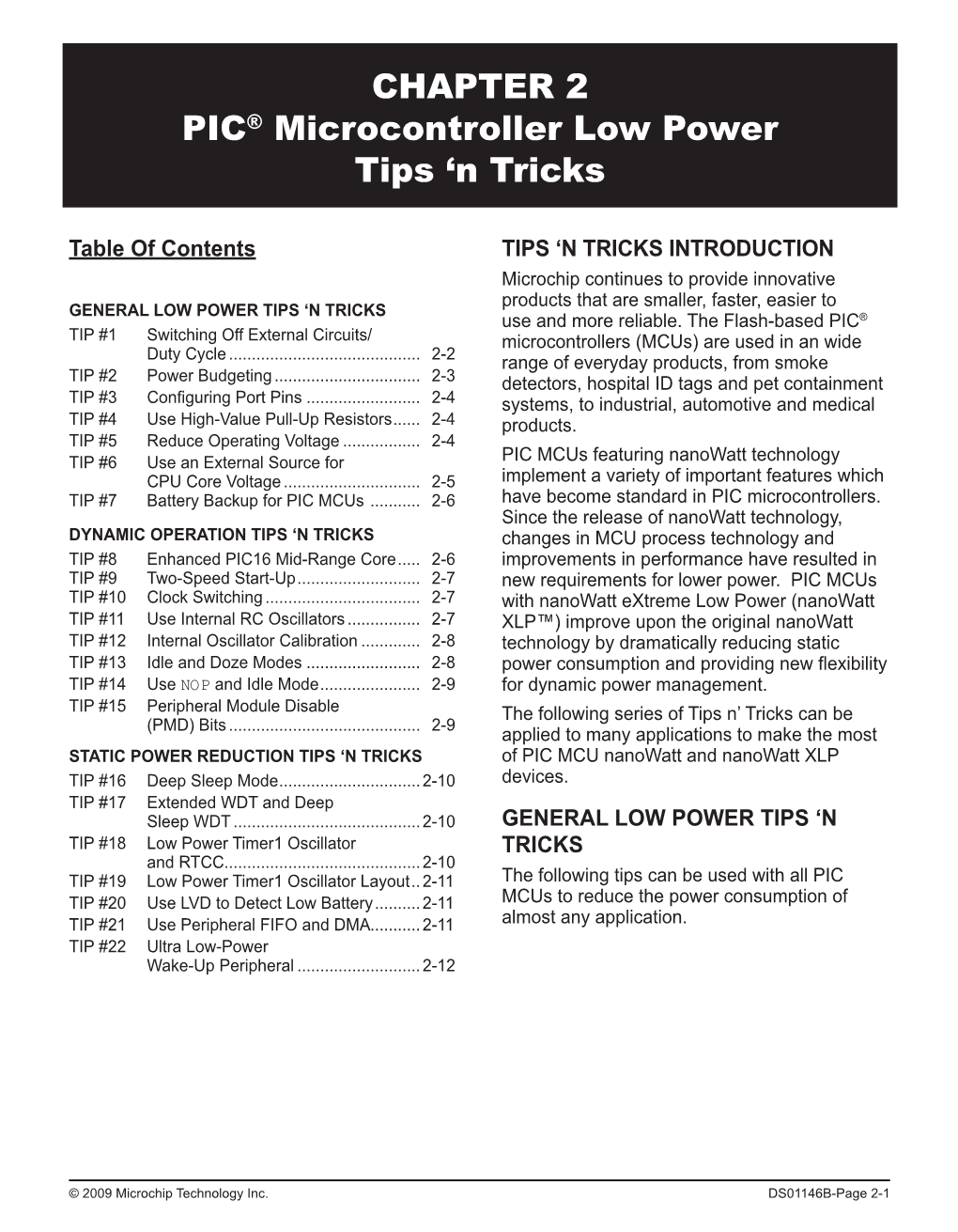 CHAPTER 2 PIC® Microcontroller Low Power Tips 'N Tricks