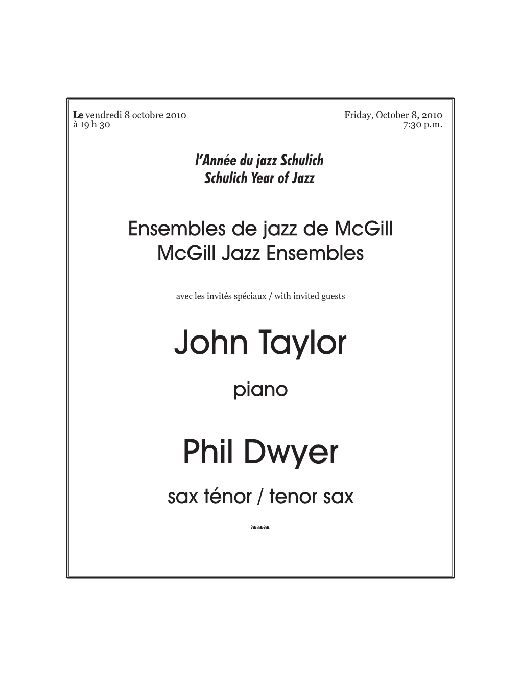 John Taylor Phil Dwyer