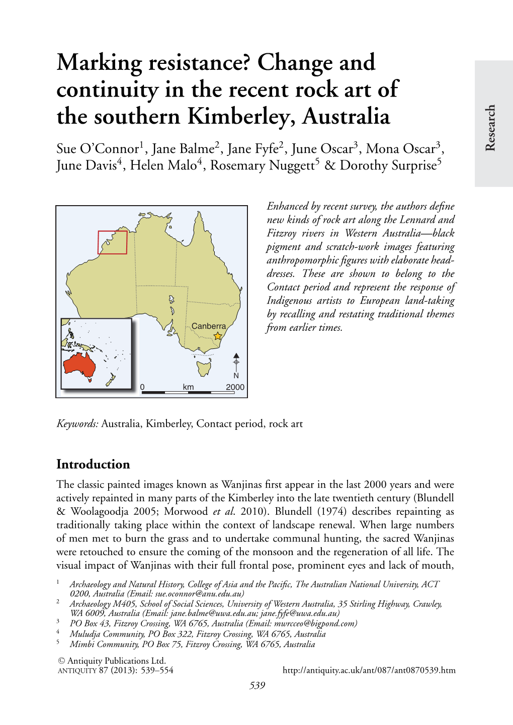 Change and Continuity in the Recent Rock Art of The