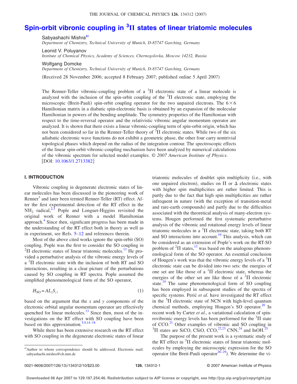 Spin-Orbit Vibronic Coupling in States of Linear Triatomic Molecules