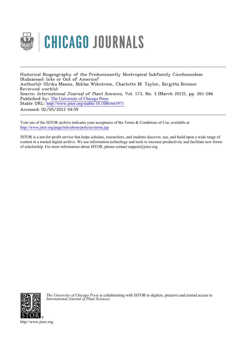 Historical Biogeography of the Predominantly Neotropical