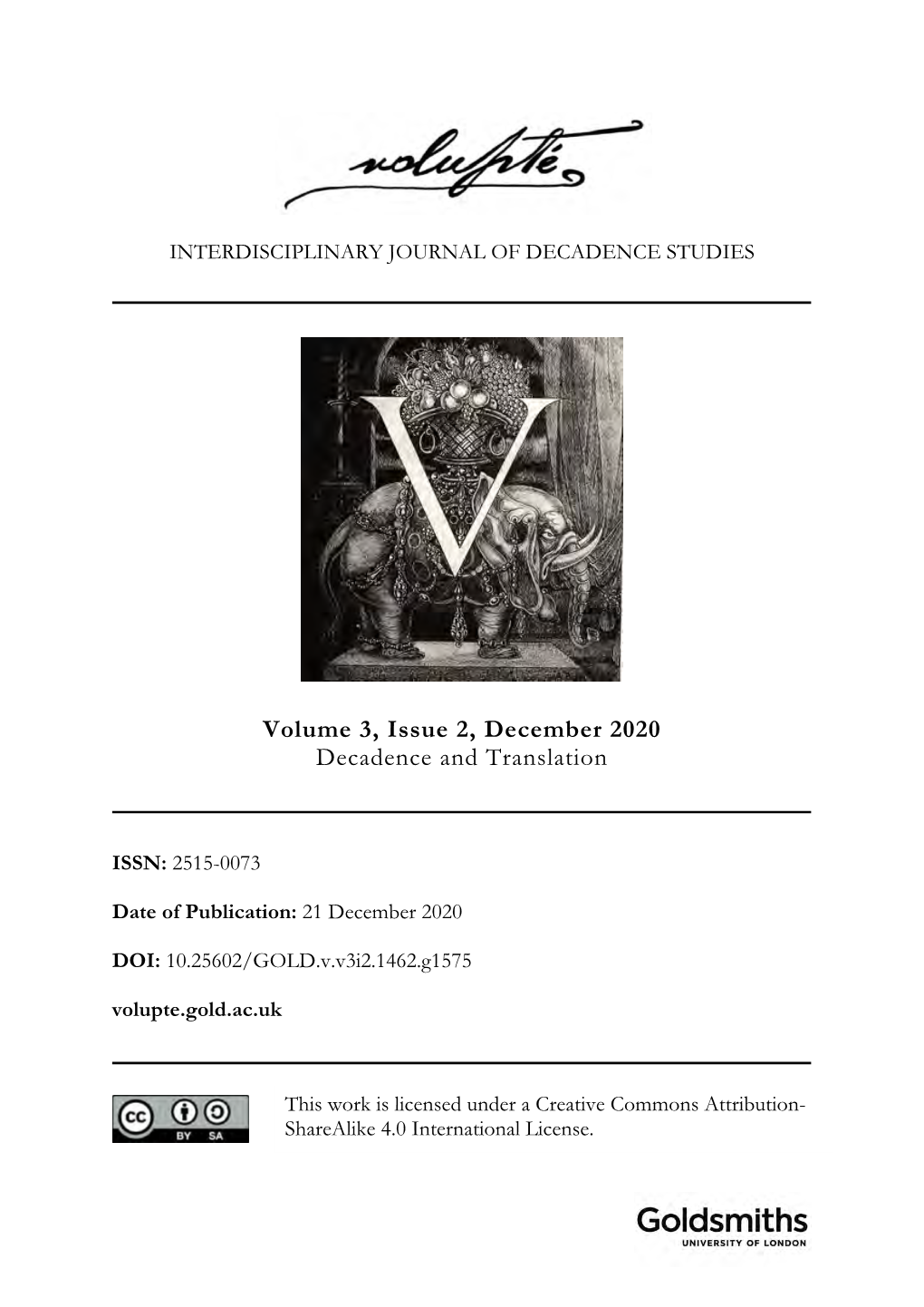 Volume 3, Issue 2, December 2020 Decadence and Translation