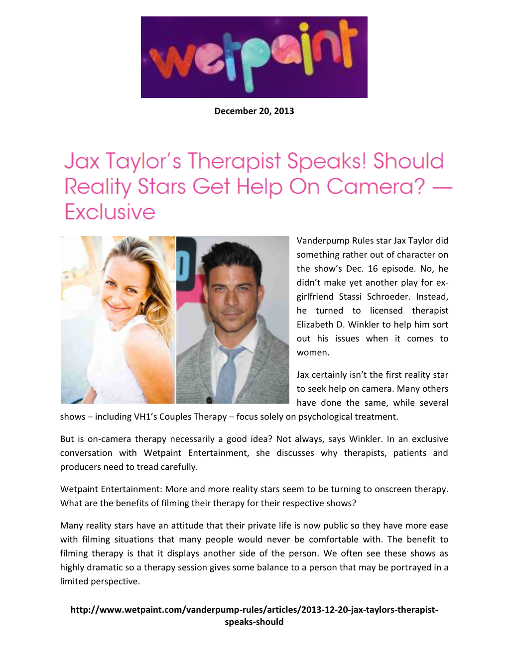 Jax Taylor's Therapist Speaks!