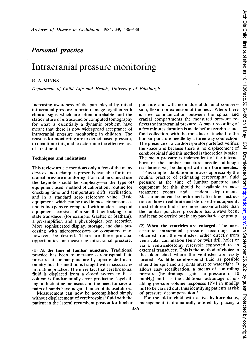 Intracranial Pressure Monitoring